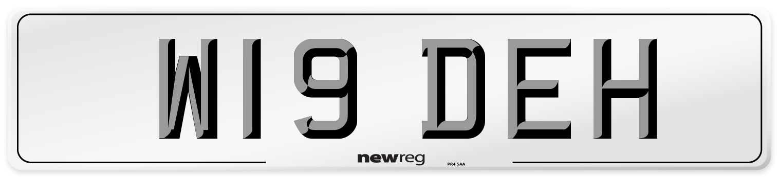 W19 DEH Number Plate from New Reg
